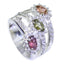Garnet Trilogy Indian 92.5 Silver Red Gemstone Essential  Abstract Ring Jewelry