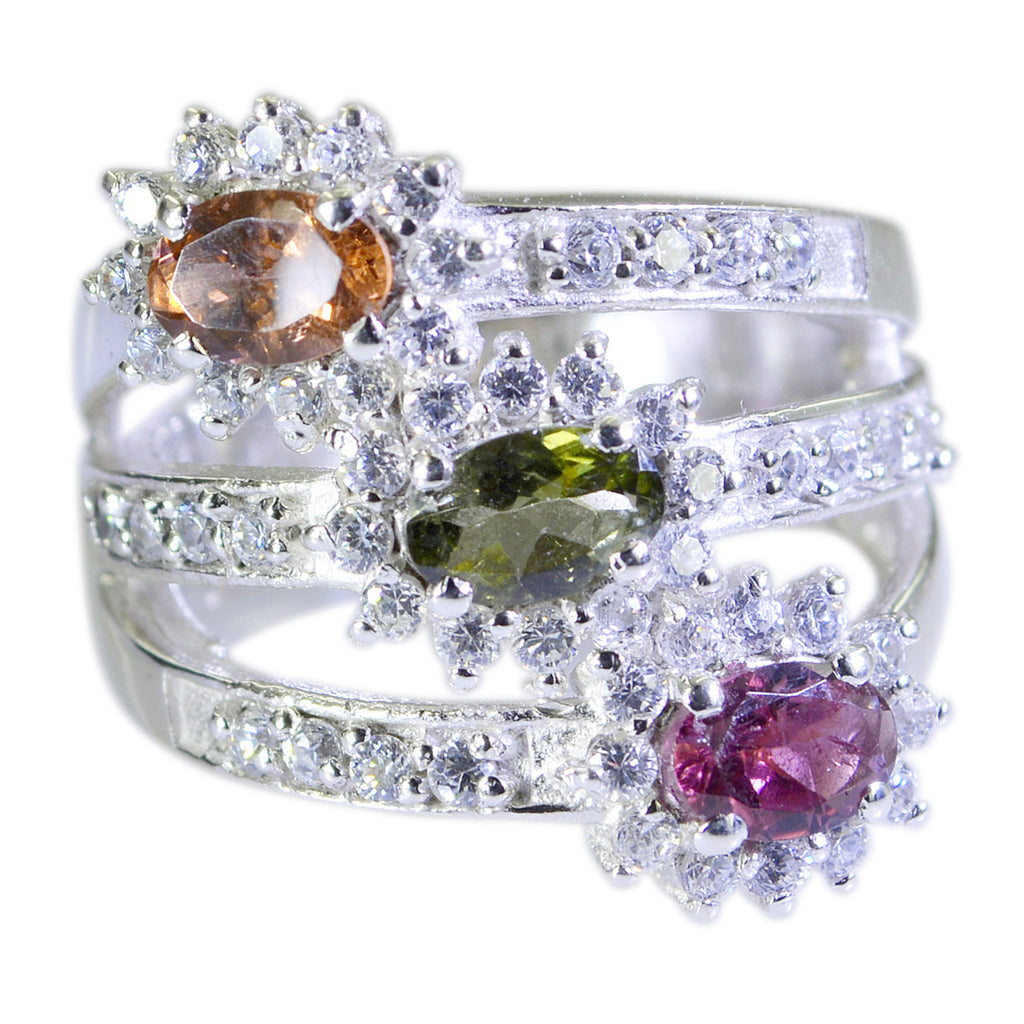 Garnet Trilogy Indian 92.5 Silver Red Gemstone Essential  Abstract Ring Jewelry