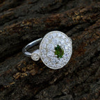 Tourmaline Halo Egyptian Silver multicolor Gemstones Classic Modern Ring Jewellery