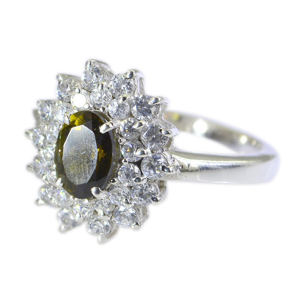 Tourmaline Halo Egyptian 925 Silver multicolor Gemstone Slim Romantic Ring Jewelry