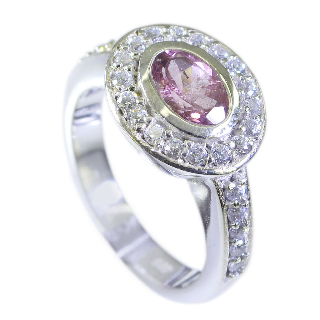 Tourmaline Halo German Sterling Silver multicolor Gemstones Classic Boho Ring Jewellery