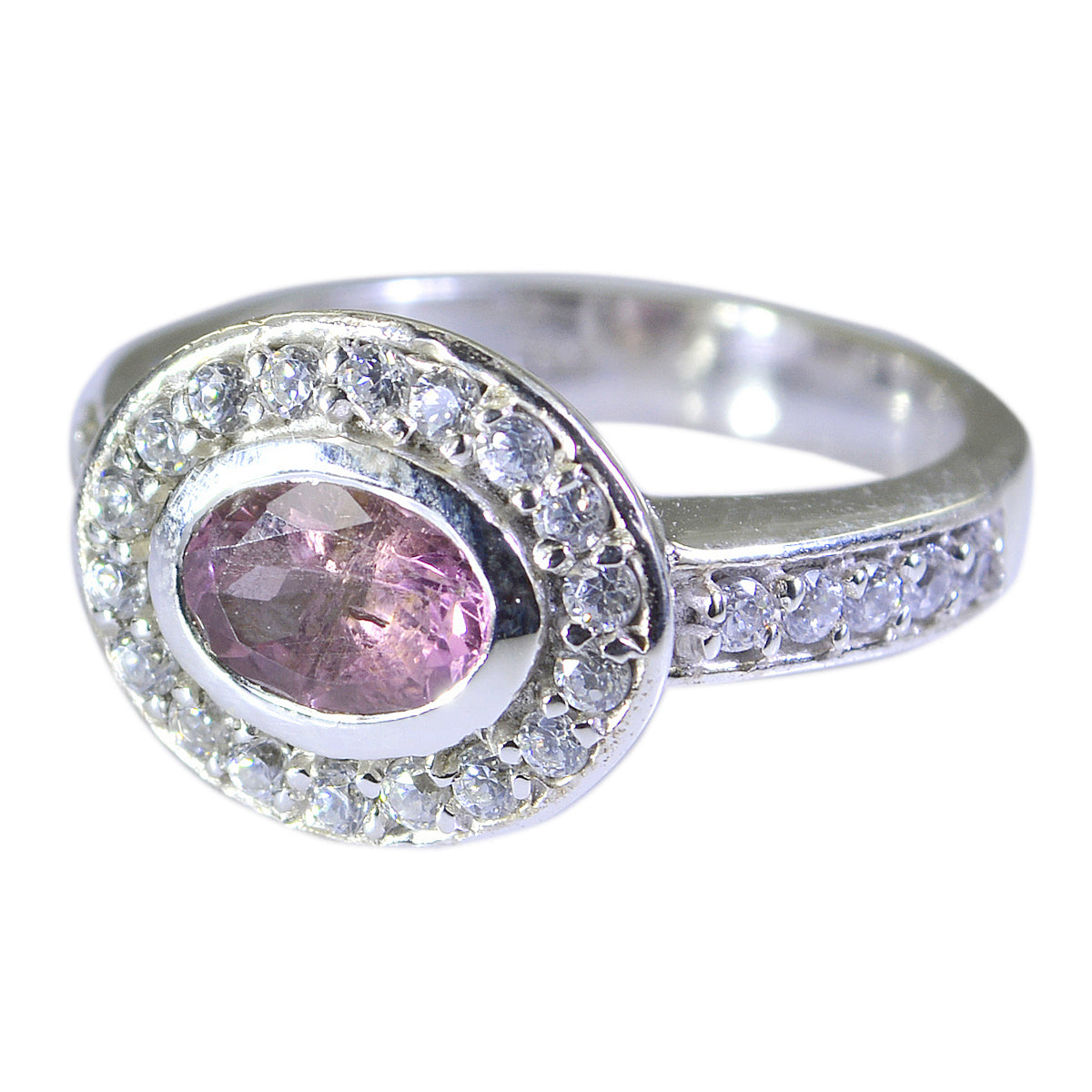 Tourmaline Halo German Sterling Silver multicolor Gemstones Classic Boho Ring Jewellery