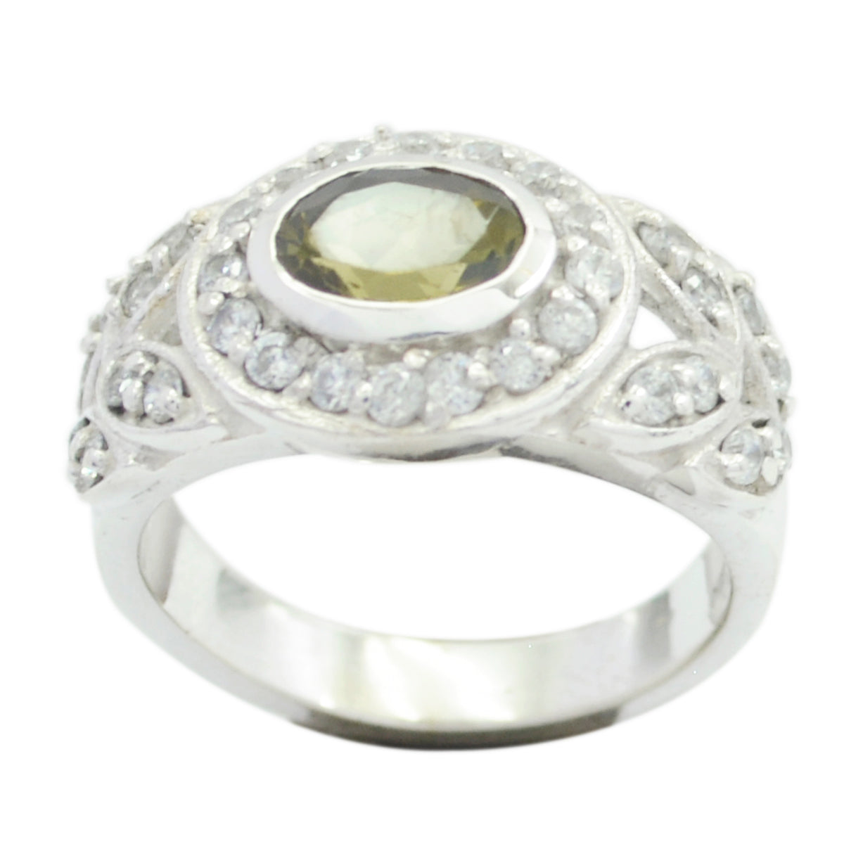 Tourmaline Halo Indian Sterling Silver multicolor Gemstones Classic Modern Ring Jewellery