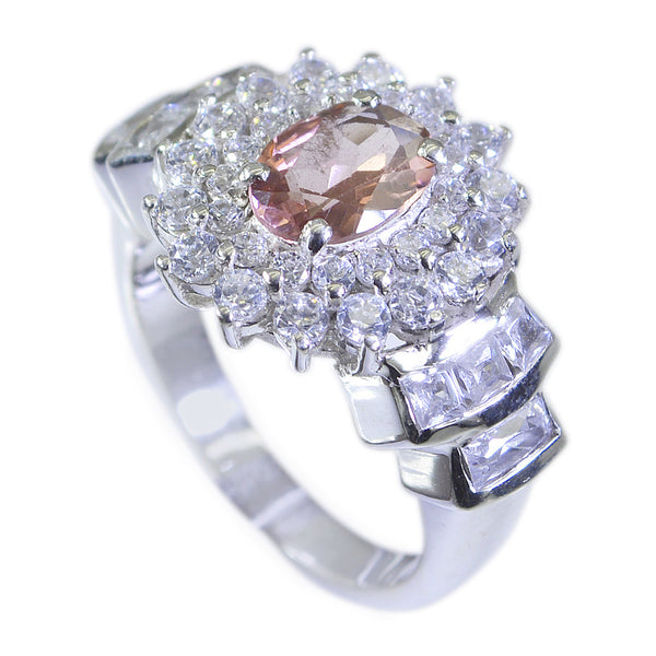 Tourmaline Halo Moroccan 925 Sterling Silver multicolor Gemstones Mid weight Trendy Ring Jewelry