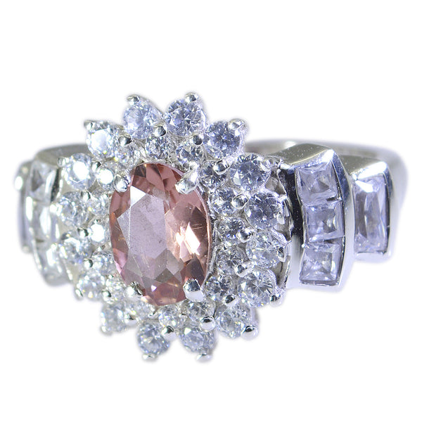 Tourmaline Halo Moroccan 925 Sterling Silver multicolor Gemstones Mid weight Trendy Ring Jewelry