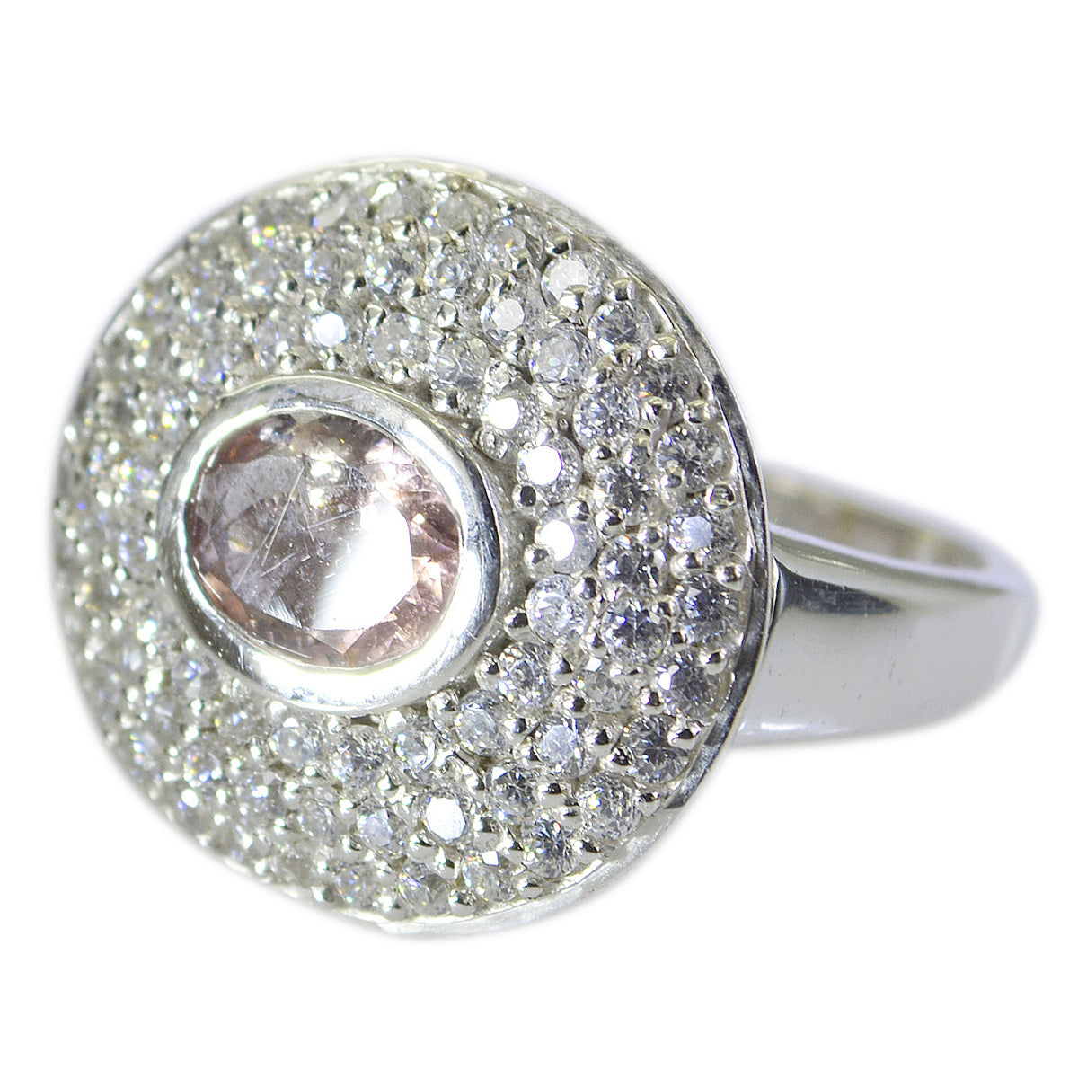 Tourmaline Halo Egyptian Silver multicolor Gemstone Eye catching Abstract Ring Jewelry