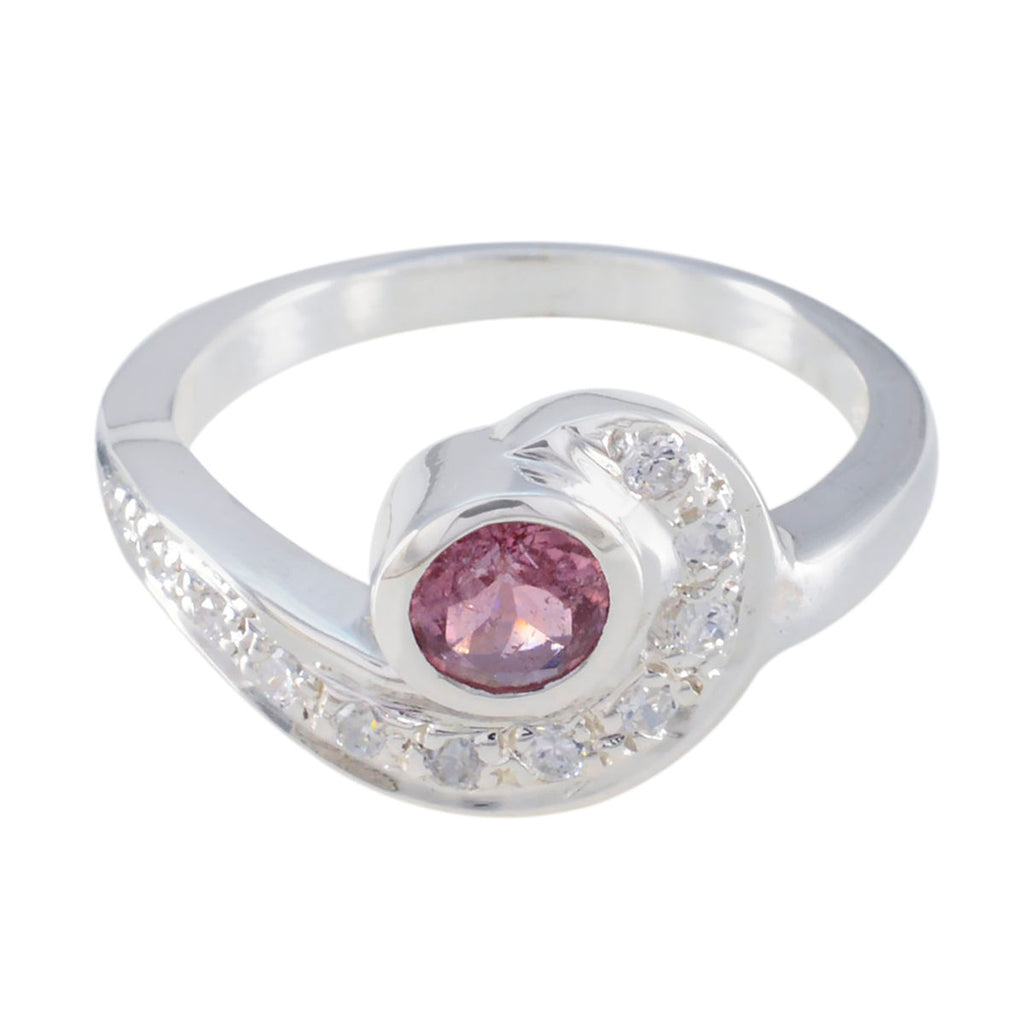 Tourmaline Halo French Sterling Silver multicolor Gemstones Slim Boho Ring Jewelry