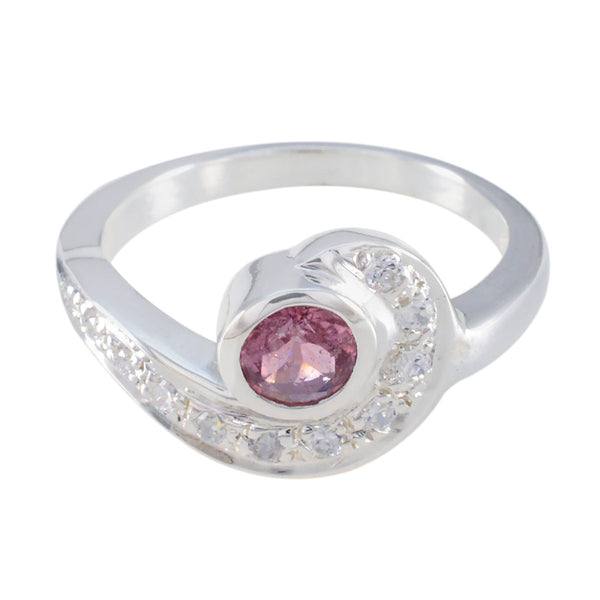 Tourmaline Halo French Sterling Silver multicolor Gemstones Slim Boho Ring Jewelry