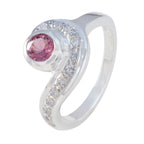 Tourmaline Halo French Sterling Silver multicolor Gemstones Slim Boho Ring Jewelry