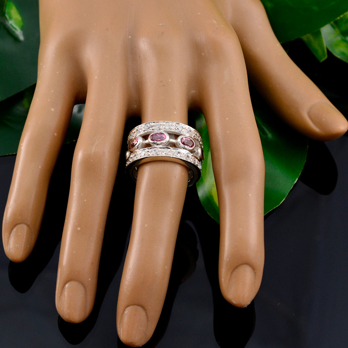 Turmalin mehrere marokkanische 92,5 Silber mehrfarbige Edelsteine Essential Eternity Band Schmuck