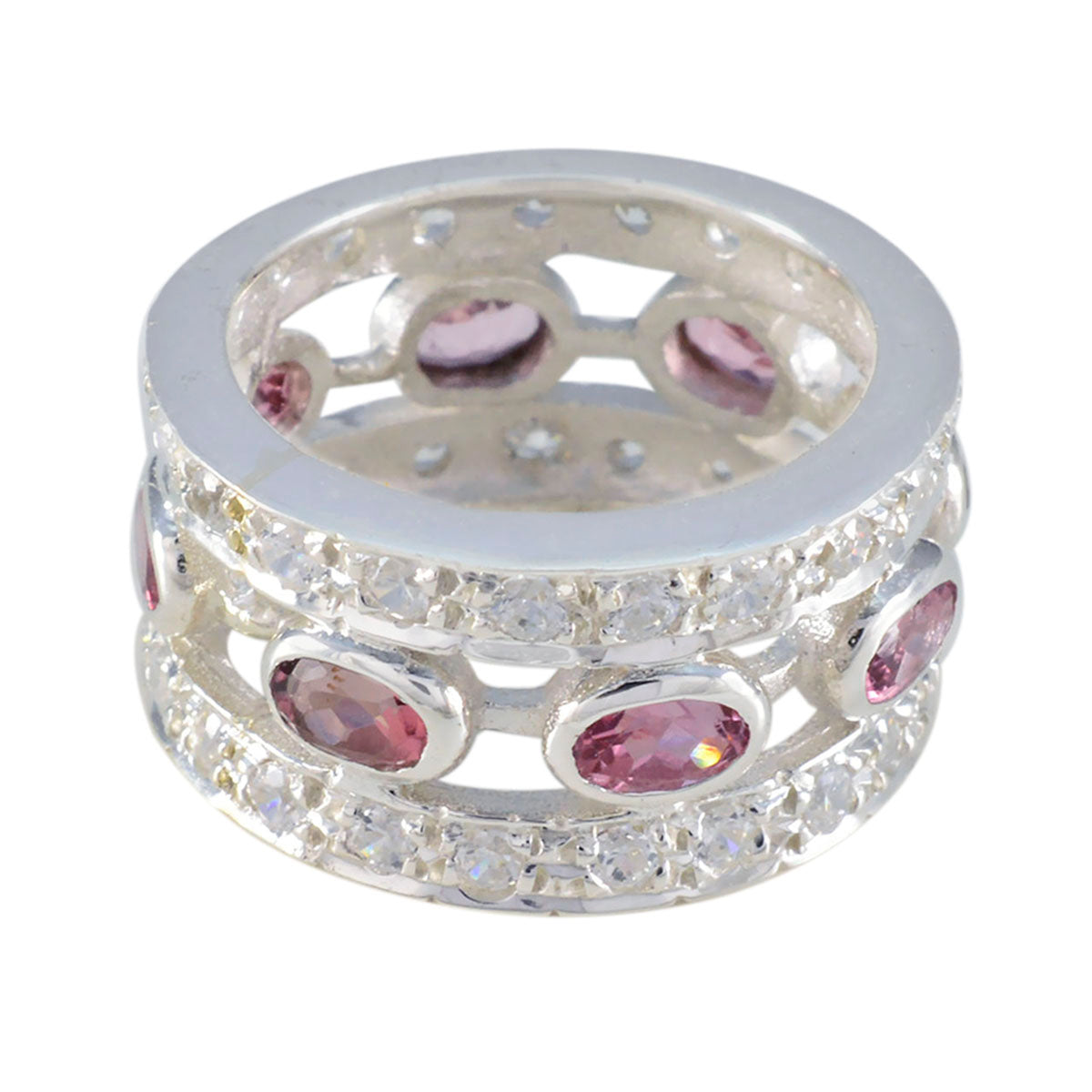 Turmalin mehrere marokkanische 92,5 Silber mehrfarbige Edelsteine Essential Eternity Band Schmuck