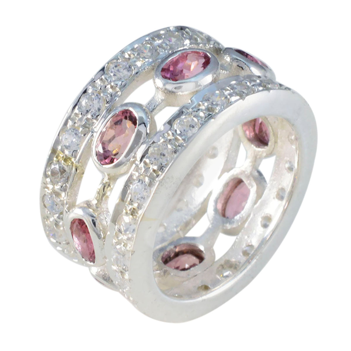 Turmalin mehrere marokkanische 92,5 Silber mehrfarbige Edelsteine Essential Eternity Band Schmuck