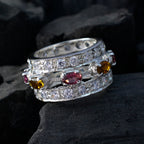 Tourmaline multiple Egyptian 925 Sterling Silver multicolor Gemstone Essential  Eternity Band Jewellery