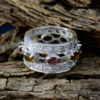 Tourmaline multiple Egyptian 925 Sterling Silver multicolor Gemstone Essential  Eternity Band Jewellery
