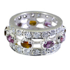 Tourmaline multiple Egyptian 925 Sterling Silver multicolor Gemstone Essential  Eternity Band Jewellery