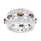 Tourmaline multiple Egyptian 925 Sterling Silver multicolor Gemstone Essential  Eternity Band Jewellery