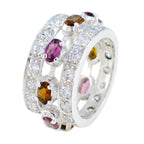 Tourmaline multiple Egyptian 925 Sterling Silver multicolor Gemstone Essential  Eternity Band Jewellery