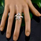 Tourmaline multiple French Silver multicolor Gemstones Eye catching Contemporary Ring Jewelry