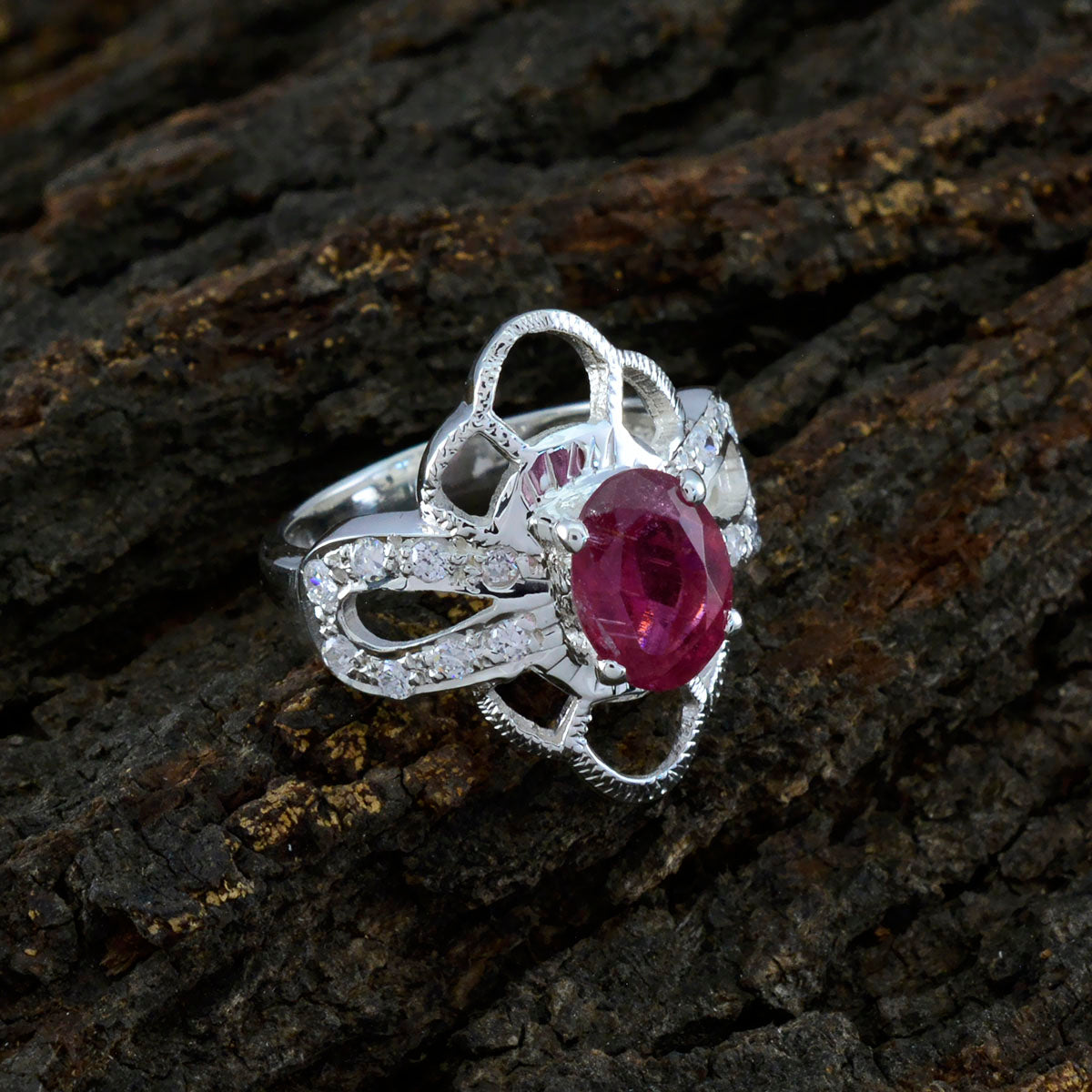 Tourmaline Halo African 925 Sterling Silver multicolor Gems Mid weight Boho Ring Jewelry