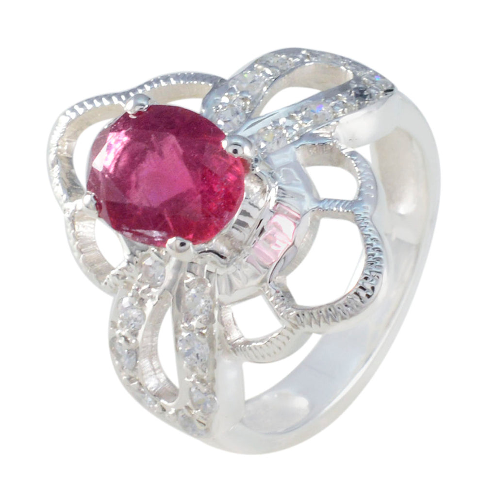 Tourmaline Halo African 925 Sterling Silver multicolor Gems Mid weight Boho Ring Jewelry