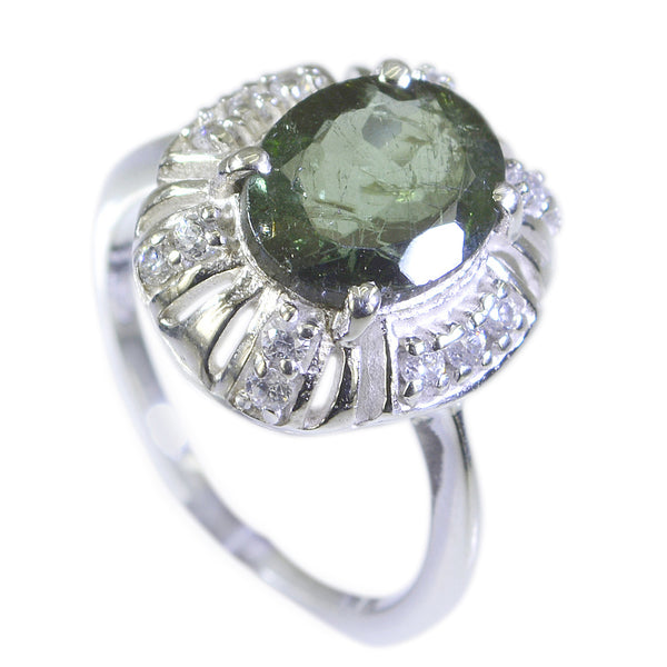 Tourmaline Halo African 925 Sterling Silver multicolor Gemstone Featherlight Graceful Ring Jewellery