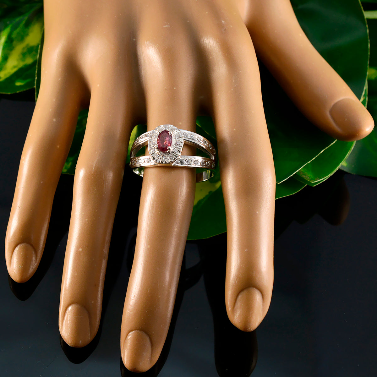 Tourmaline Halo Indian 925 Silver multicolor Gemstones Tiny Romantic Ring Jewelry