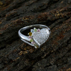 Tourmaline multiple Russian 925 Sterling Silver multicolor Gemstone Tiny Feminine Ring Jewelry