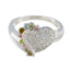 Tourmaline multiple Russian 925 Sterling Silver multicolor Gemstone Tiny Feminine Ring Jewelry
