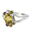 Tourmaline Halo Egyptian Silver multicolor Gemstone Classic Abstract Ring Jewellery