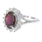Tourmaline Halo African Silver multicolor Gems Classic Artisan Ring Jewelry