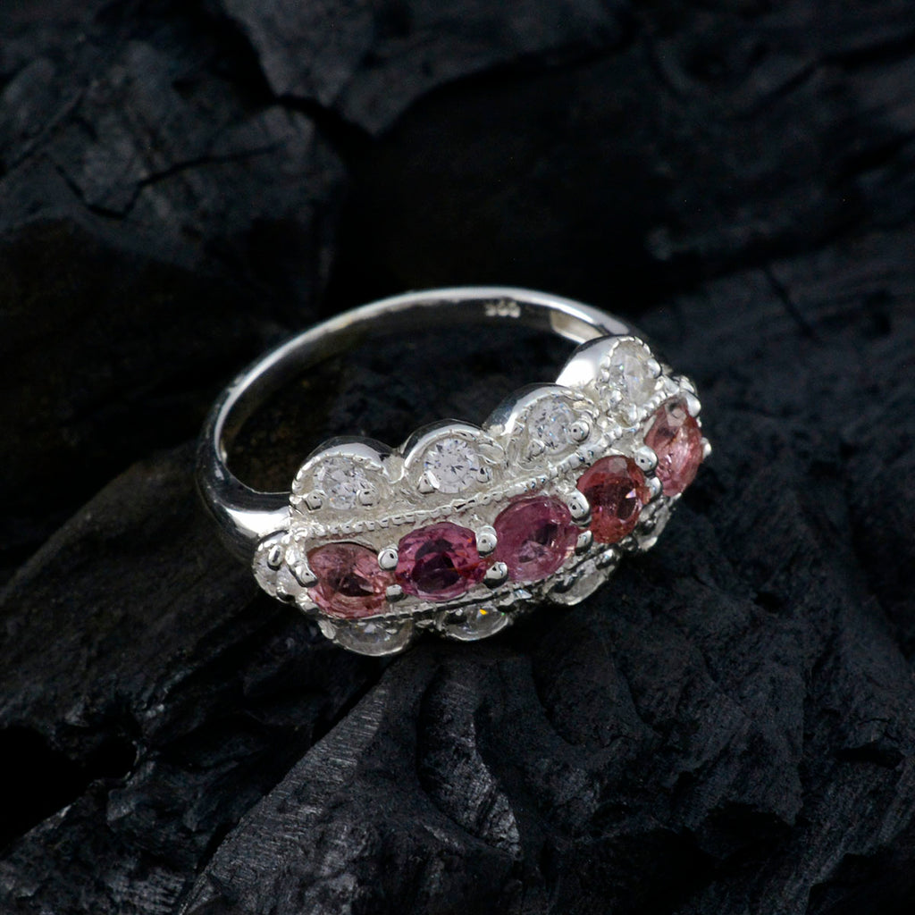Tourmaline multiple German Sterling Silver multicolor Gemstones Tiny Glamorous Ring Jewellery