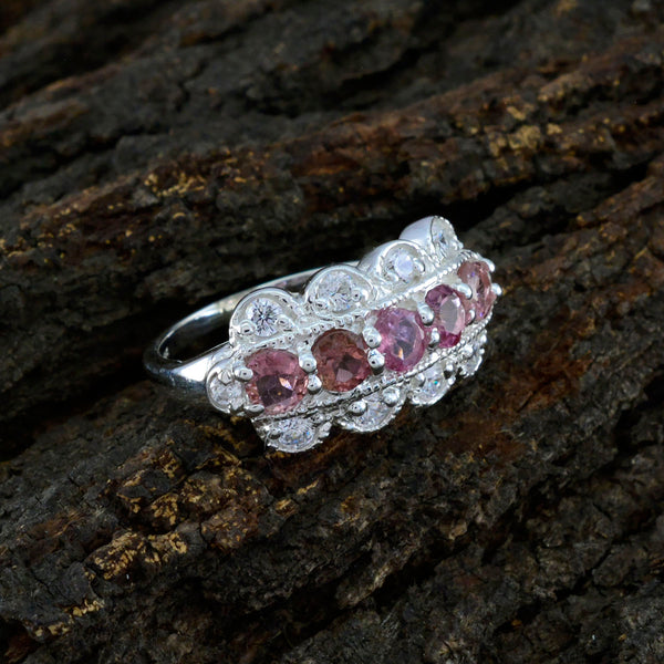 Tourmaline multiple German Sterling Silver multicolor Gemstones Tiny Glamorous Ring Jewellery