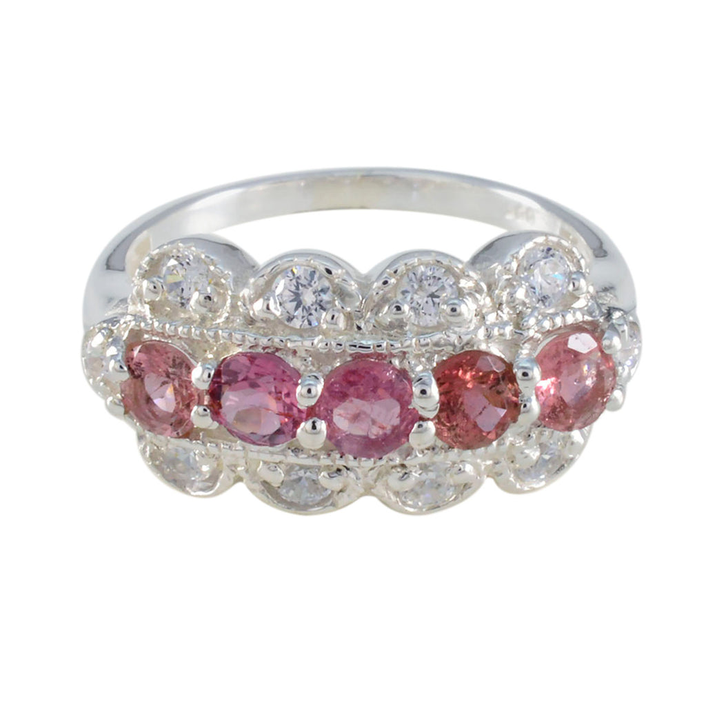 Tourmaline multiple German Sterling Silver multicolor Gemstones Tiny Glamorous Ring Jewellery
