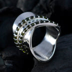 Tourmaline multiple Egyptian 925 Sterling Silver multicolor Gems Eye catching Art Deco Ring Jewelry