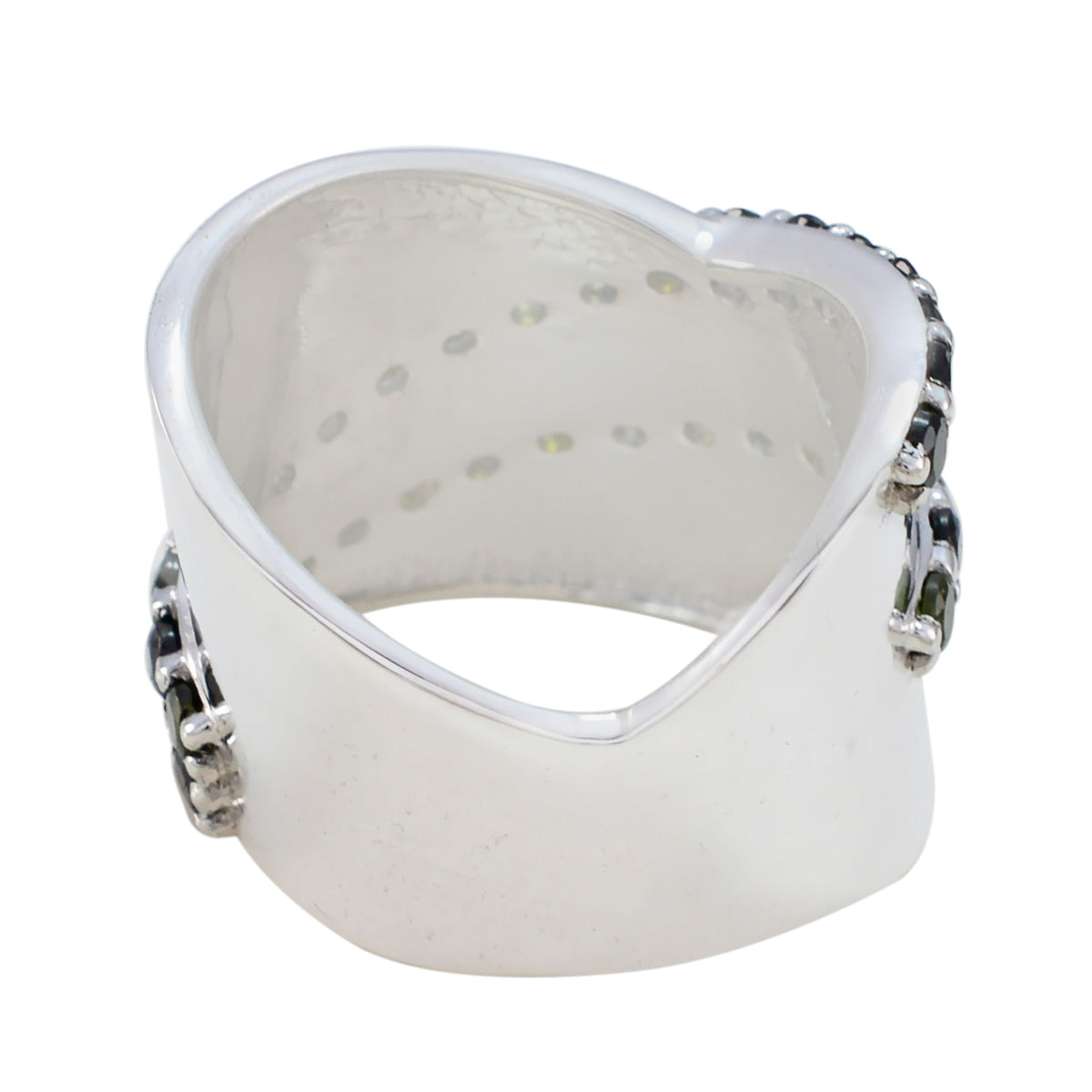 Tourmaline multiple Egyptian 925 Sterling Silver multicolor Gems Eye catching Art Deco Ring Jewelry