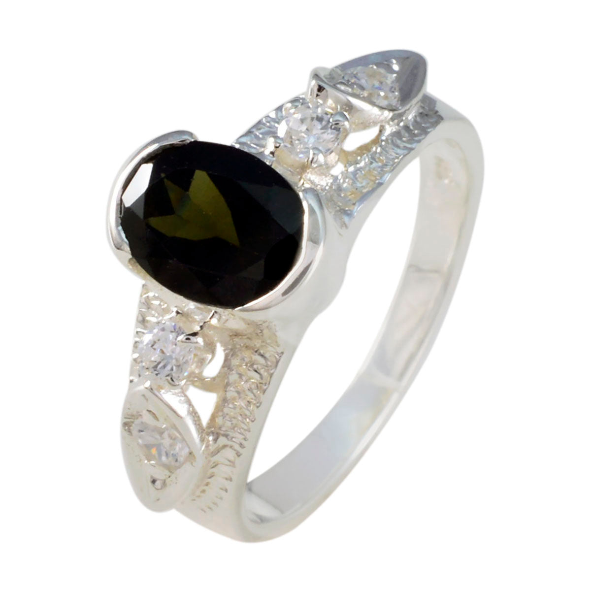 Tourmaline Solitaire African Sterling Silver multicolor Gems Minimal Love Ring Jewelry