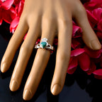 Turquoise Solitaire Indian 925 Sterling Silver Blue Gemstone Tiny Feminine Ring Jewelry