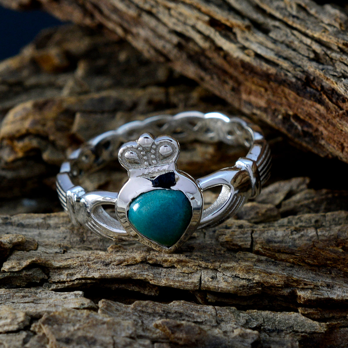 Turquoise Solitaire Indian 925 Sterling Silver Blue Gemstone Tiny Feminine Ring Jewelry