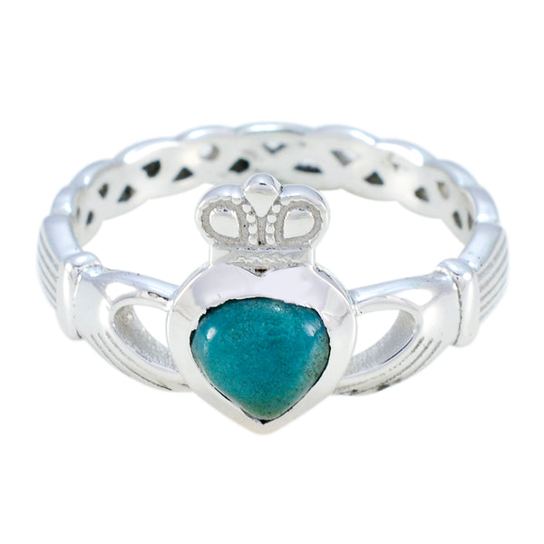 Turquoise Solitaire Indian 925 Sterling Silver Blue Gemstone Tiny Feminine Ring Jewelry