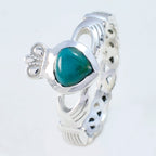 Turquoise Solitaire Indian 925 Sterling Silver Blue Gemstone Tiny Feminine Ring Jewelry