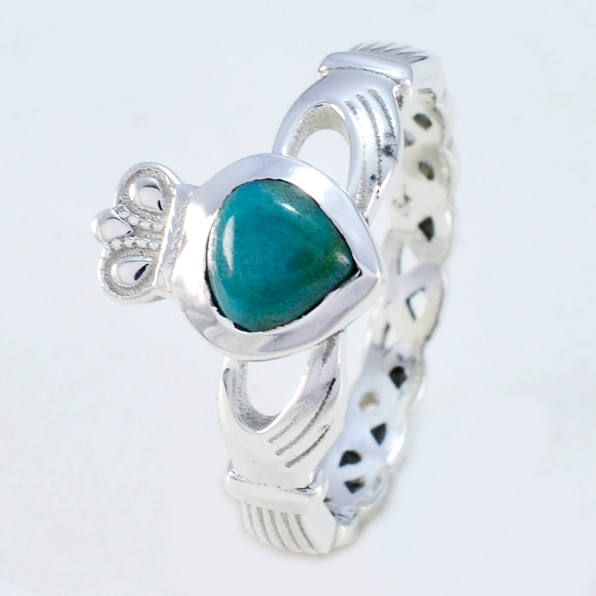 Turquoise Solitaire Indian 925 Sterling Silver Blue Gemstone Tiny Feminine Ring Jewelry