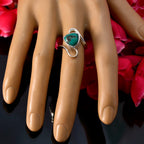 Turquoise Solitaire Russian 92.5 Silver Blue Gemstone Slim Geometric Ring Jewellery