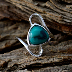 Turquoise Solitaire Russian 92.5 Silver Blue Gemstone Slim Geometric Ring Jewellery