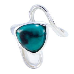 Turquoise Solitaire Russian 92.5 Silver Blue Gemstone Slim Geometric Ring Jewellery