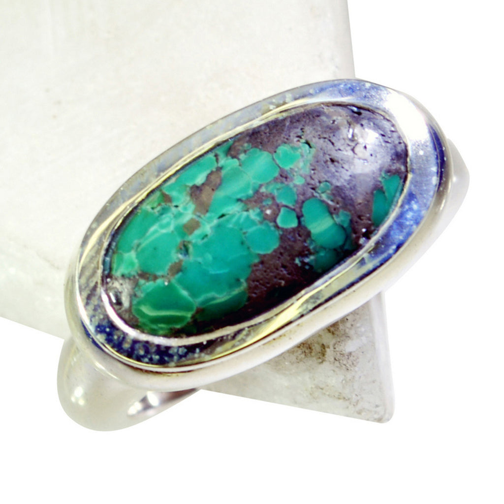 Turquoise Solitaire African 92.5 Silver Blue Gemstone Mid weight Fairytale Ring Jewellery