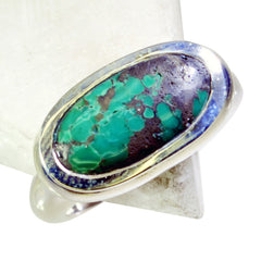 Turquoise Solitaire African 92.5 Silver Blue Gemstone Mid weight Fairytale Ring Jewellery