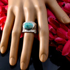 Turquoise Solitaire African Sterling Silver Blue Gemstone Essential  engravings Ring Jewelry