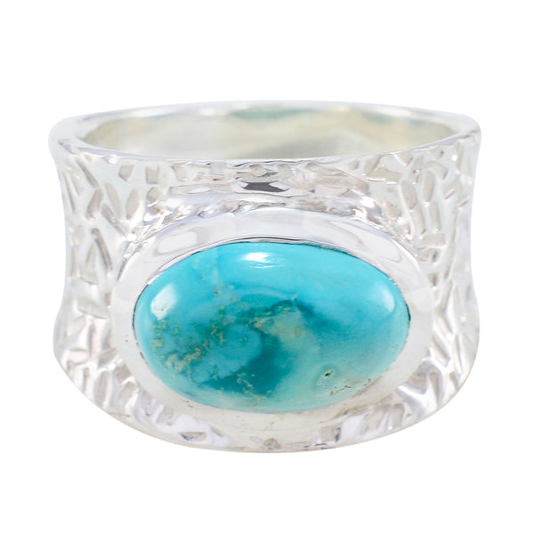 Turquoise Solitaire African Sterling Silver Blue Gemstone Essential  engravings Ring Jewelry