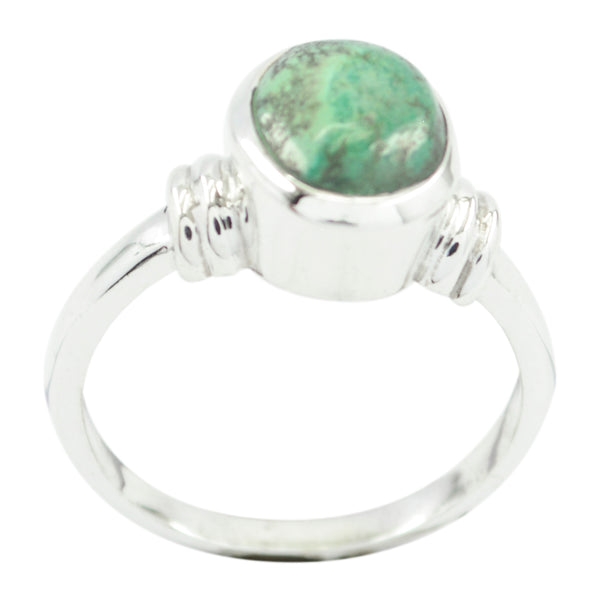 Turquoise Solitaire Moroccan 925 Silver Blue Gems Minimal Boho Ring Jewelry
