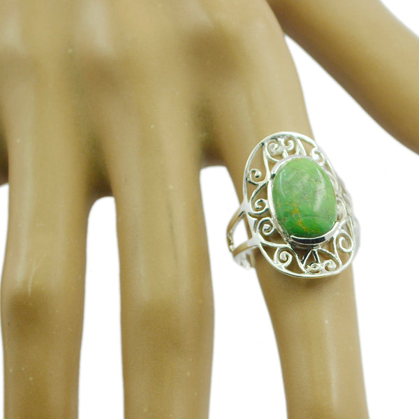 Turquoise Solitaire Egyptian Silver Blue Gemstones Classic Art Deco Ring Jewellery